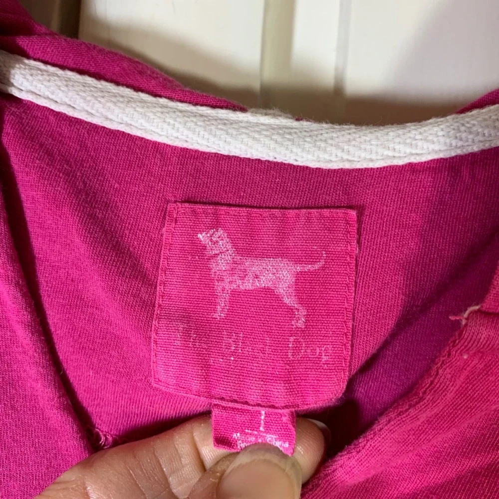 The Black Dog Girls Pink‎ Hooded Beach Cover Up Top Large Preppy Summer Coastal
